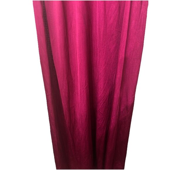 Vassarette Pink Sleeveless Slip Nightgown, Sz M, Sheer V Neck, Flowy Maxi Retro - Picture 4 of 6